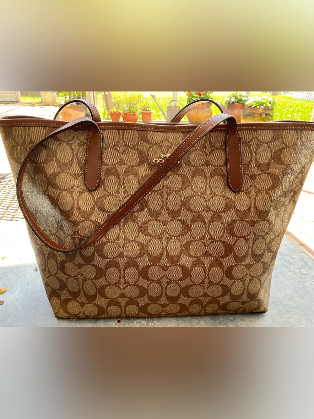 Coach Signature Canvas Tote, Like New!